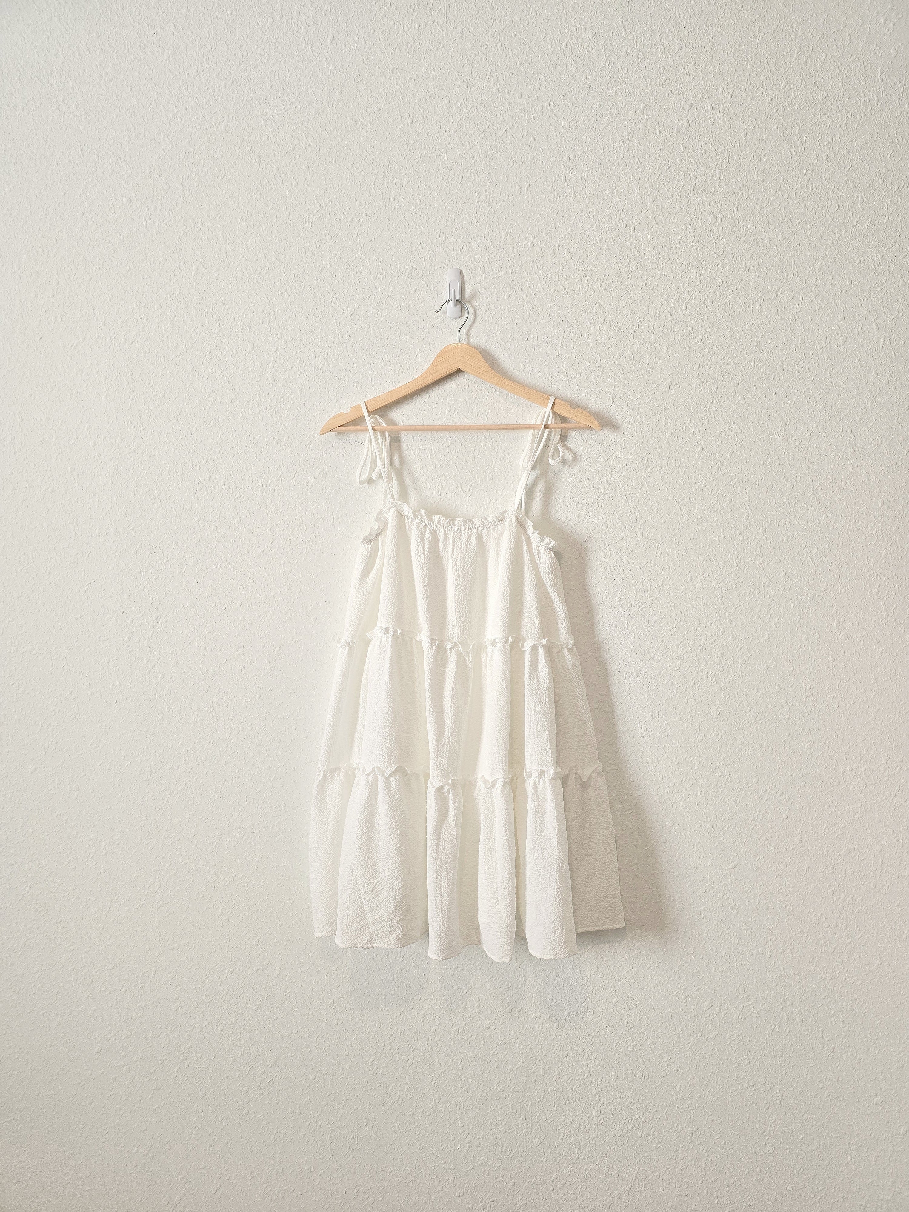 Carly Jean White Ruffle Dress (L)