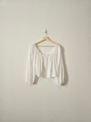 White Floral Square Neck Top (XS)