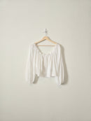 White Floral Square Neck Top (XS)