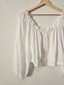 White Floral Square Neck Top (XS)