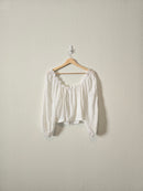 White Floral Square Neck Top (XS)