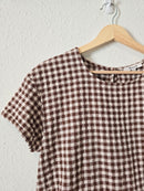 Madewell Brown Gingham Top (S)