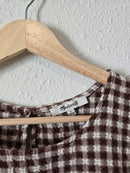 Madewell Brown Gingham Top (S)