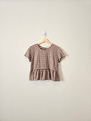 Madewell Brown Gingham Top (S)