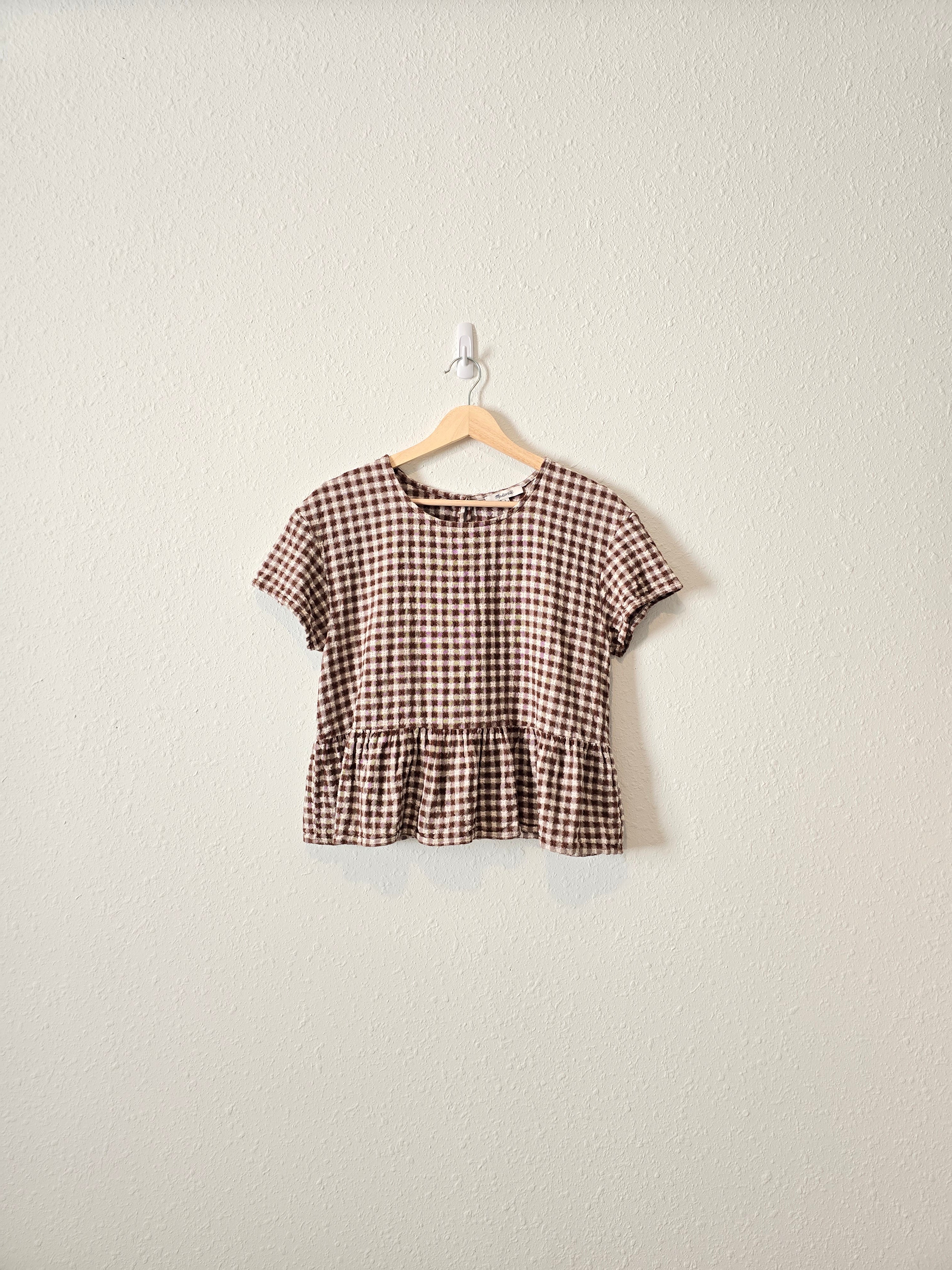 Madewell Brown Gingham Top (S)