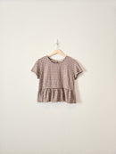 Madewell Brown Gingham Top (S)