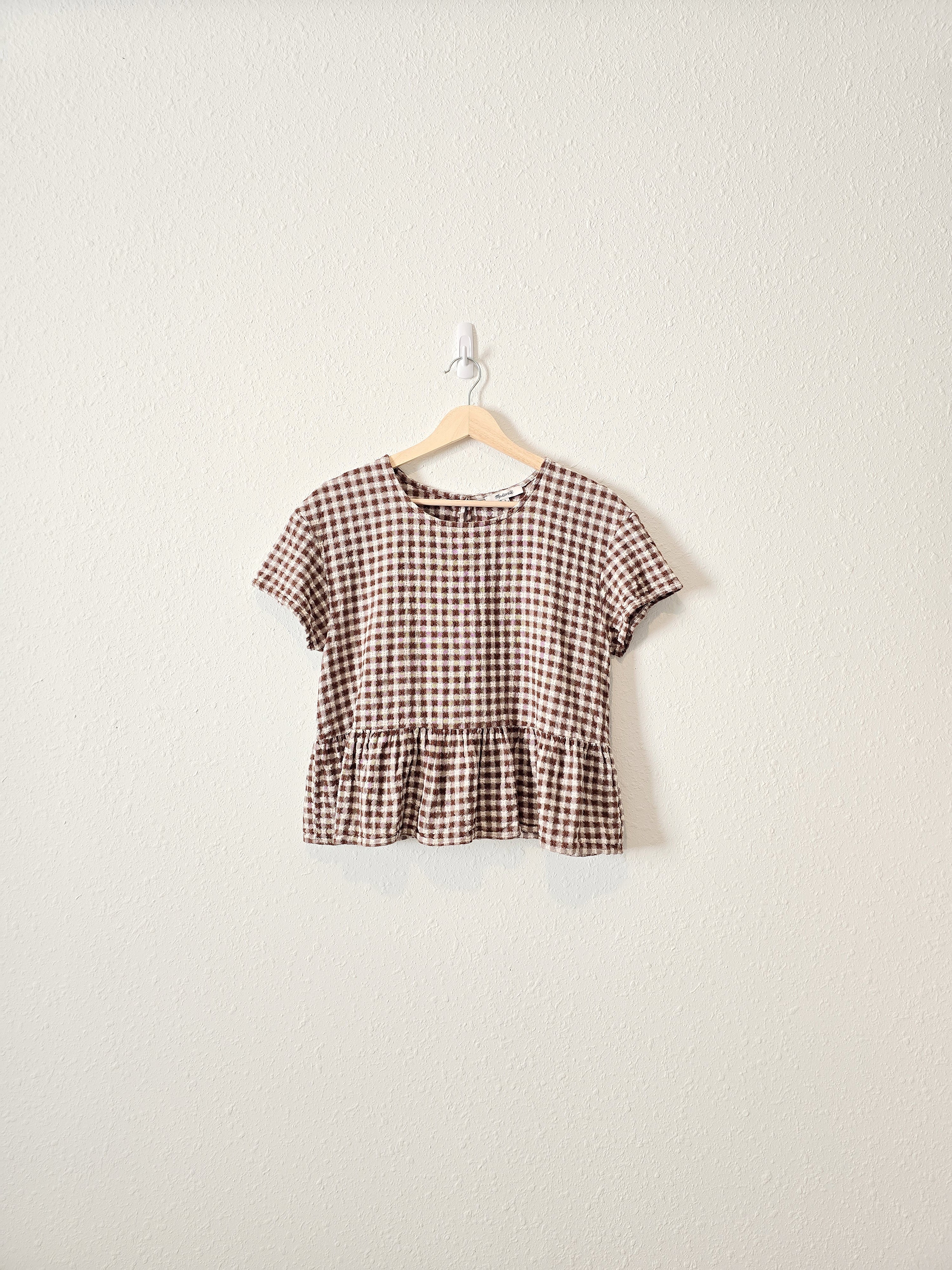 Madewell Brown Gingham Top (S)