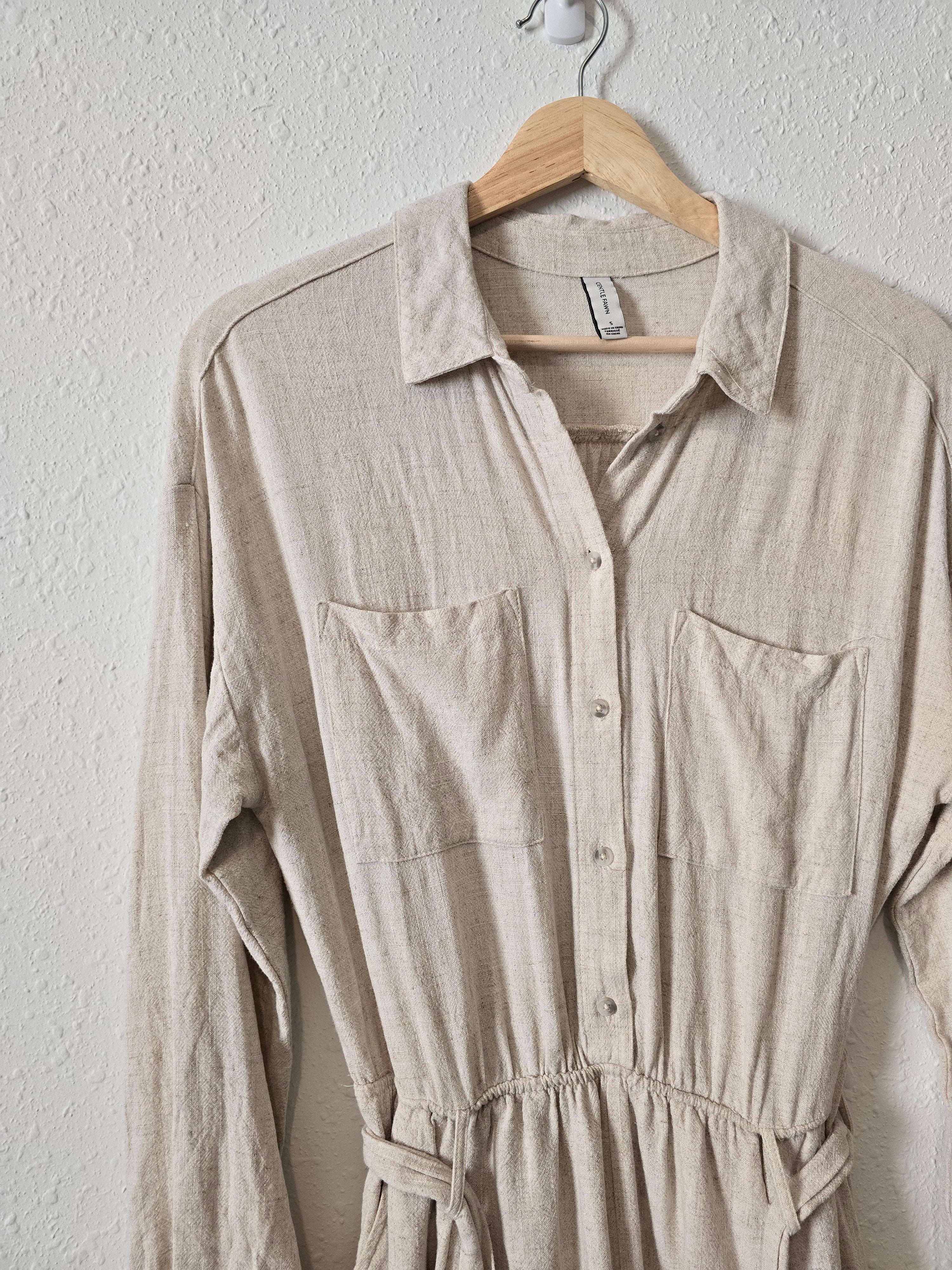 Gentle Fawn Oat Coverall Romper (S)