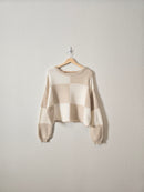 Neutral Checkered Sweater (L)