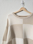 Neutral Checkered Sweater (L)