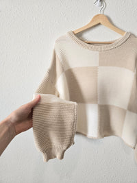 Neutral Checkered Sweater (L)