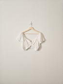 NEW White Smocked Crop Top (L)