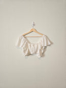 NEW White Smocked Crop Top (L)