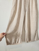 Wide Leg Linen Crop Pants (S)