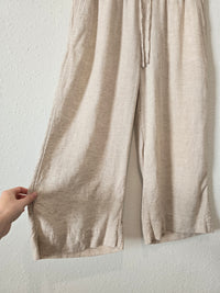 Wide Leg Linen Crop Pants (S)