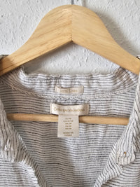 Striped Linen Babydoll Top (M)