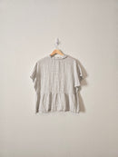 Striped Linen Babydoll Top (M)