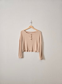 Cropped Thermal Henley Top (XS)