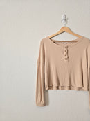 Cropped Thermal Henley Top (XS)