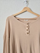 Cropped Thermal Henley Top (XS)