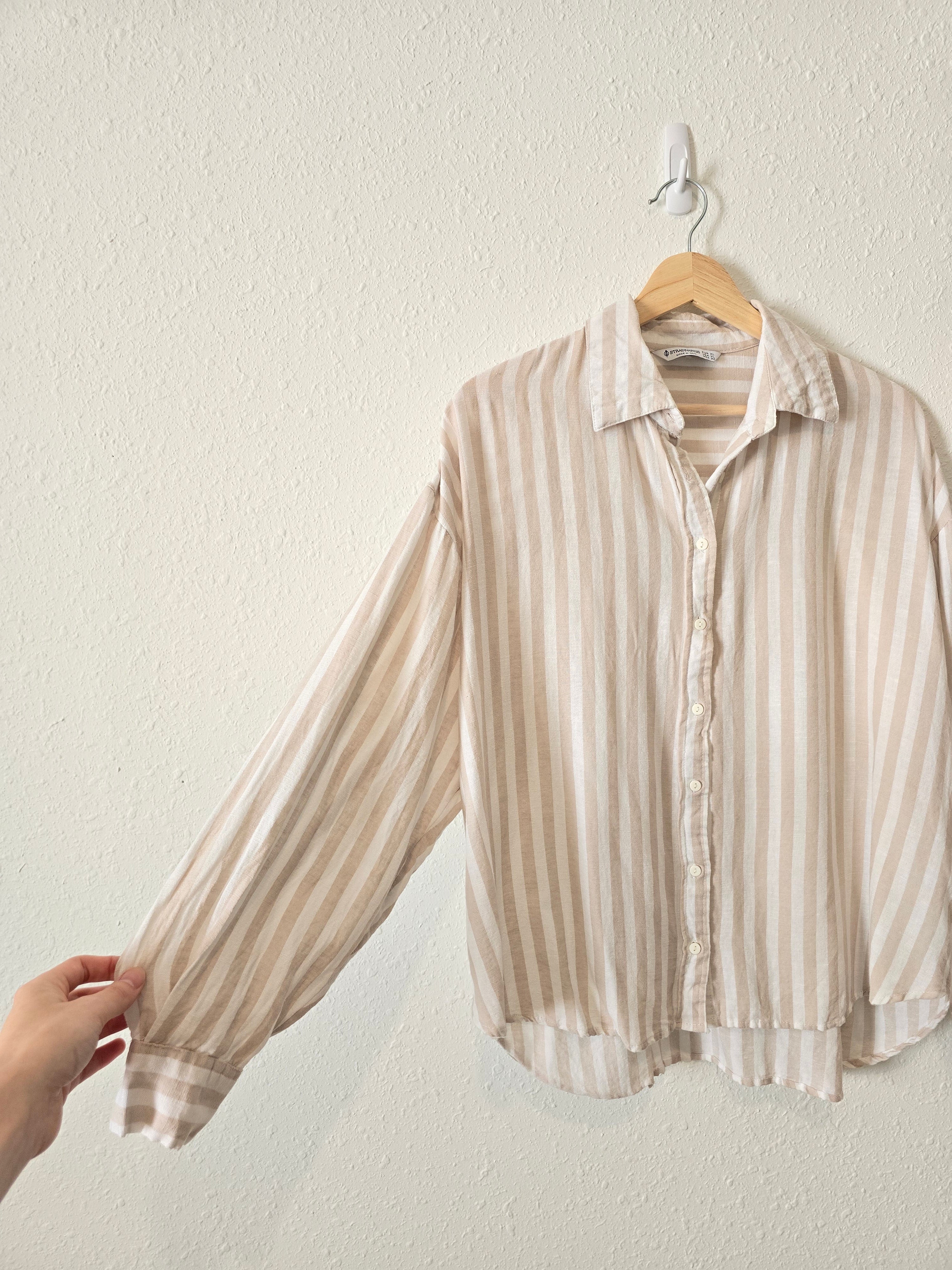 Neutral Striped Button Up (XL)