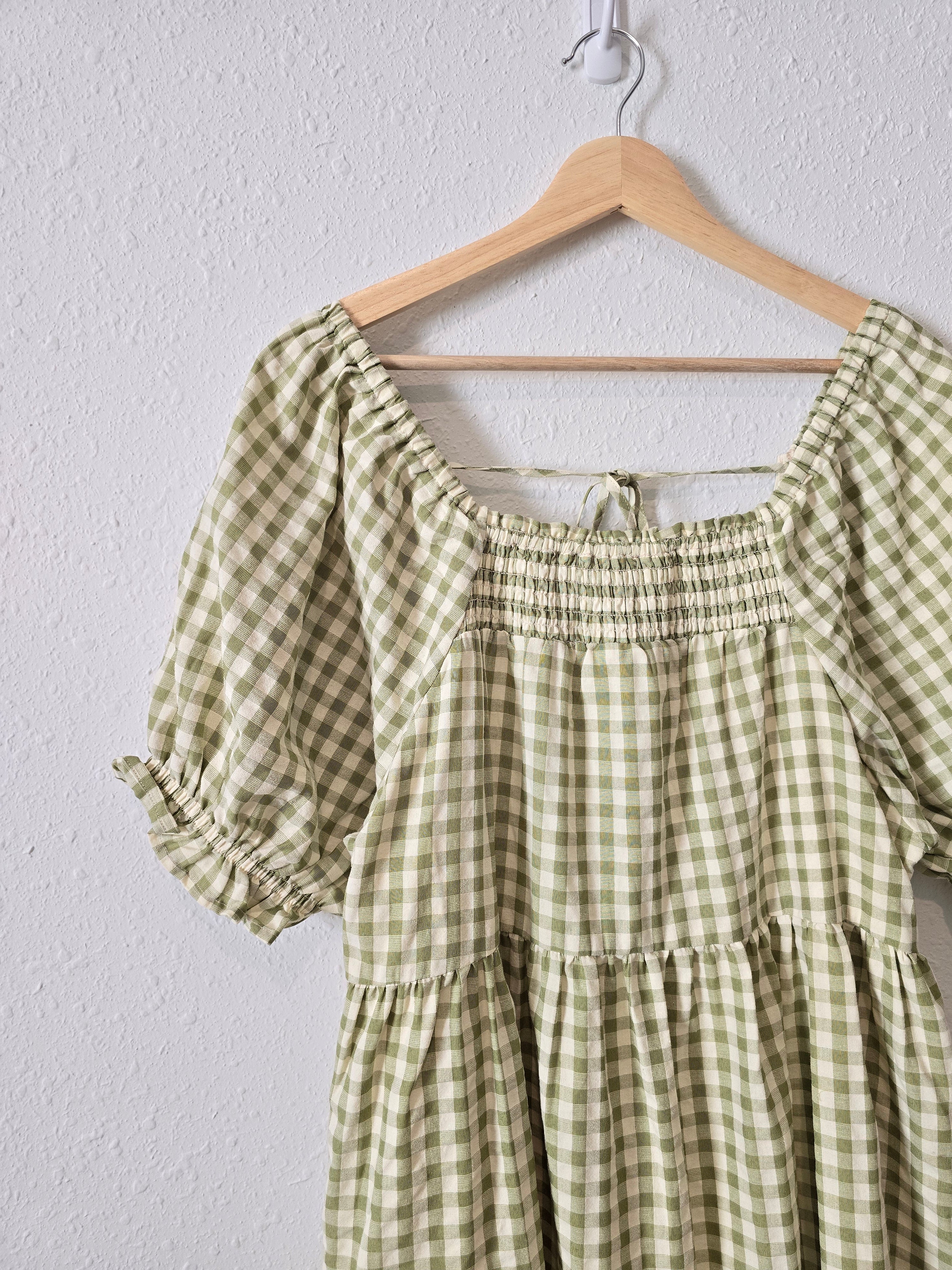 In Loom Green Gingham Dress (L)