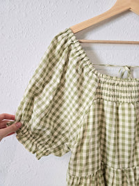 In Loom Green Gingham Dress (L)