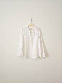 White Cotton Gauze Top (XL)