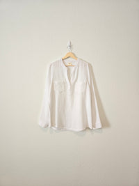 White Cotton Gauze Top (XL)