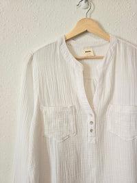 White Cotton Gauze Top (XL)