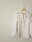 White Cotton Gauze Top (XL)