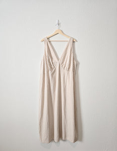 Gingham Linen Blend Midi Dress (3X)