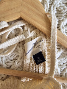 Cream Crochet Knit Romper (XS)