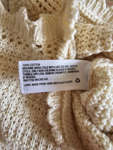 Cream Crochet Knit Romper (XS)
