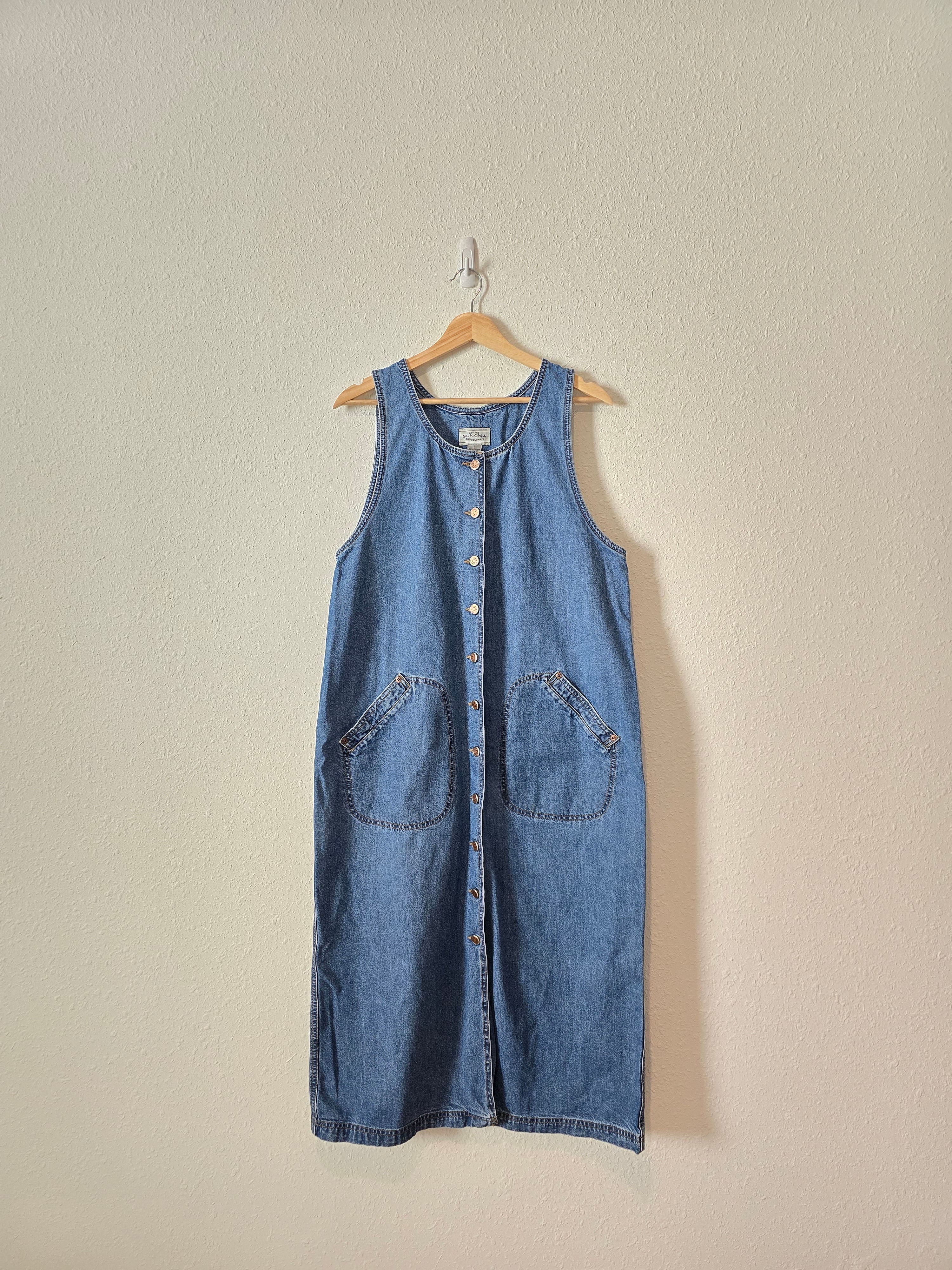 Vintage Denim Midi Dress (L)