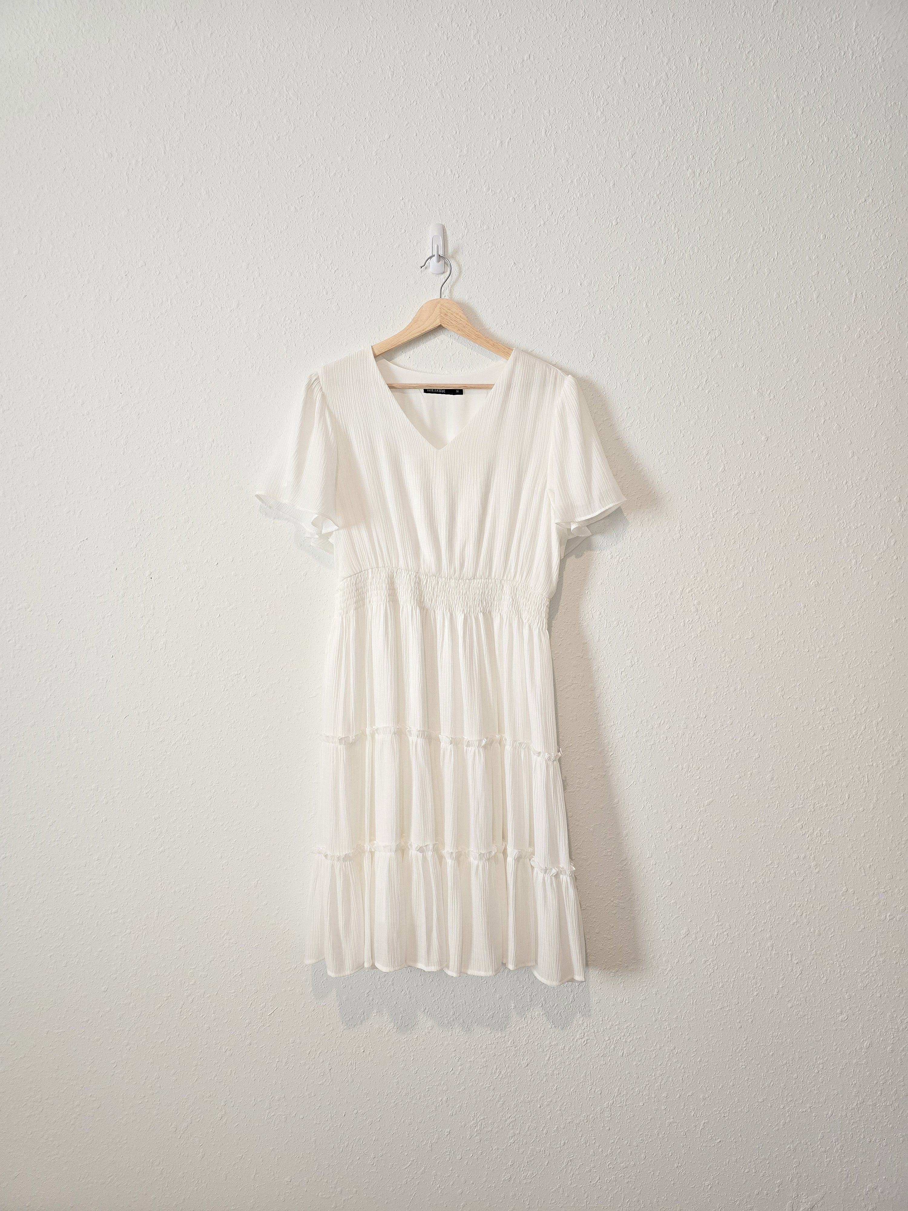 Mikarose White Ruffle Dress (M)