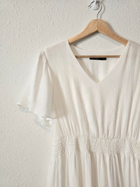 Mikarose White Ruffle Dress (M)