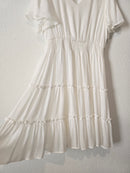 Mikarose White Ruffle Dress (M)