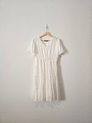 Mikarose White Ruffle Dress (M)