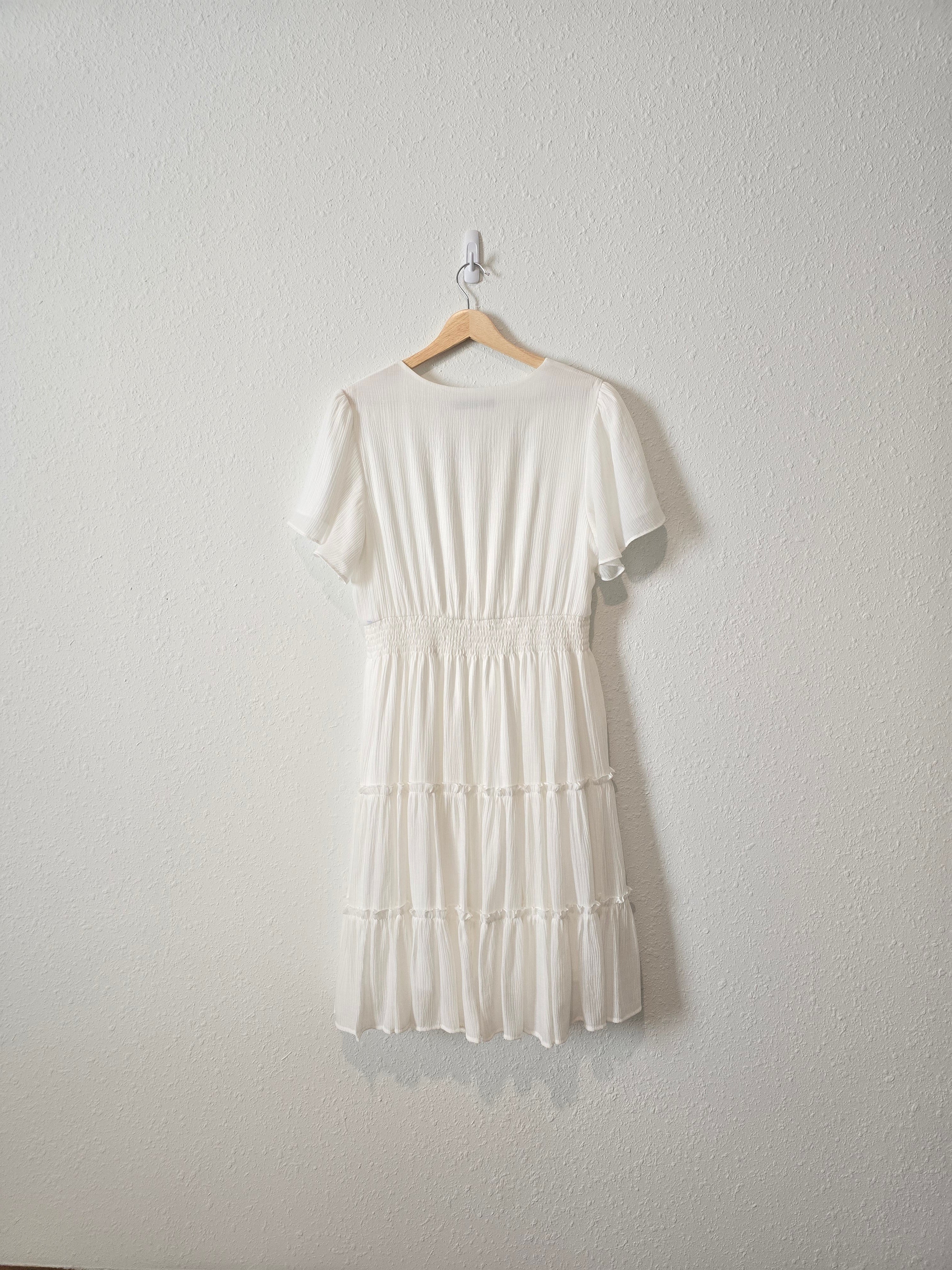 Mikarose White Ruffle Dress (M)