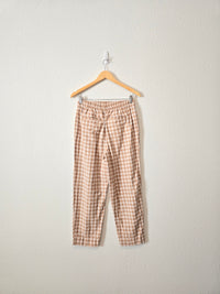 Loft Gingham Easy Pants (S)