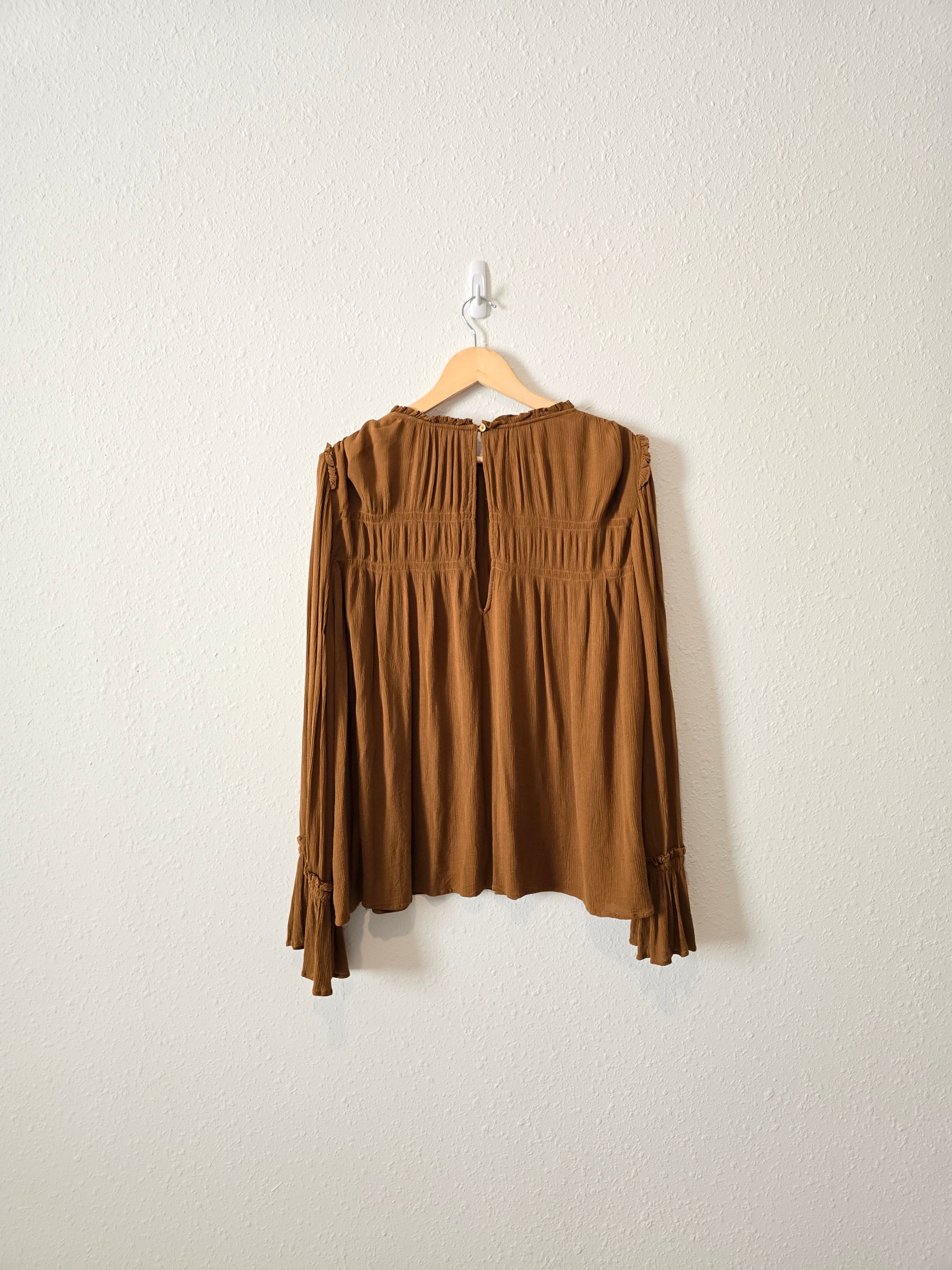 Free People Ginger Flare Sleeve Top (XL)