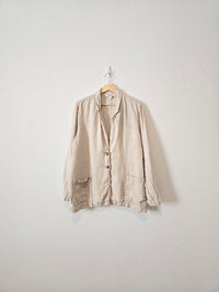 Oat Linen Button Up Jacket (XL)