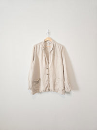 Oat Linen Button Up Jacket (XL)