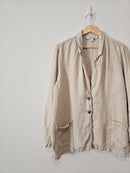 Oat Linen Button Up Jacket (XL)