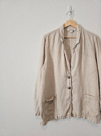 Oat Linen Button Up Jacket (XL)