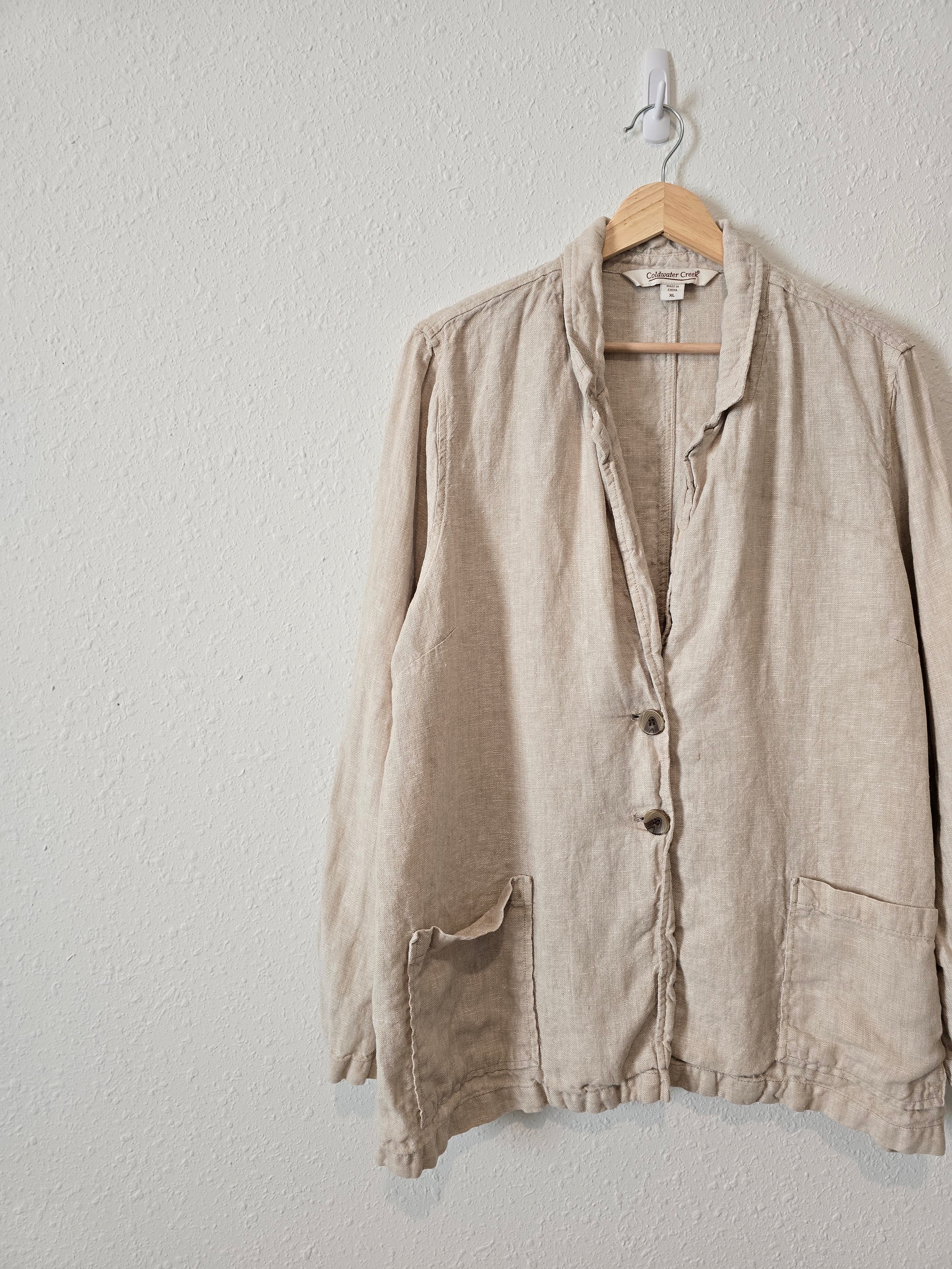 Oat Linen Button Up Jacket (XL)