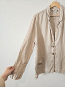 Oat Linen Button Up Jacket (XL)