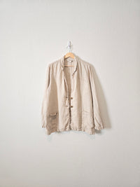 Oat Linen Button Up Jacket (XL)