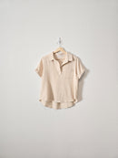 Cotton Gauze V Neck Top (S)